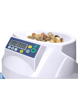 Contador y clasificador de mon edas q-connect suma resta y totaliza 216 monedas/minuto