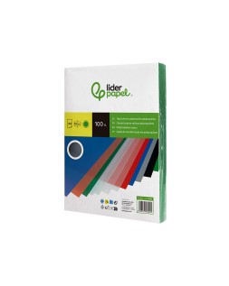 Tapa encuadernacion liderpapel polipropileno a4 0.5mm verde opaco paquete de 100 unidades