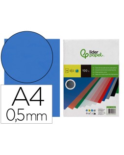 Tapa encuadernacion liderpapel polipropileno a4 0.5 mm azul translucido paquete de 100 unidades