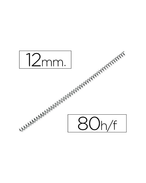Espiral metalico yosan negro paso 64 5:1 12 mm calibre 1,00 mm