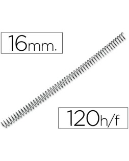 Espiral metalico yosan negro paso 64 5:1 16 mm calibre 1,20 mm