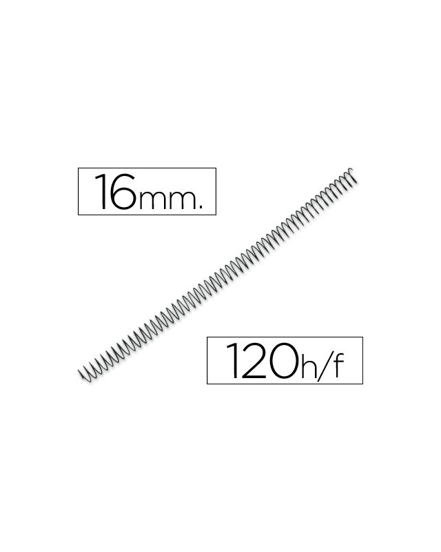 Espiral metalico yosan negro paso 64 5:1 16 mm calibre 1,20 mm