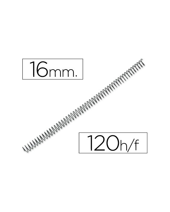 Espiral metalico yosan negro paso 64 5:1 16 mm calibre 1,20 mm