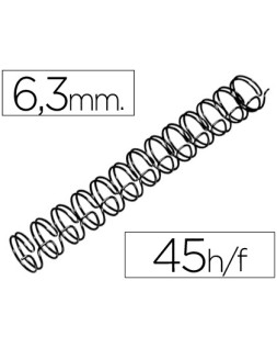 Espiral wire 3:1 6,3 mm n.4 negro capacidad 45 hojas caja de 100 unidades