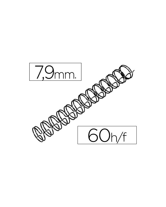 Espiral wire 3:1 7,9 mm n.5 negro capacidad 60 hojas caja de 100 unidades