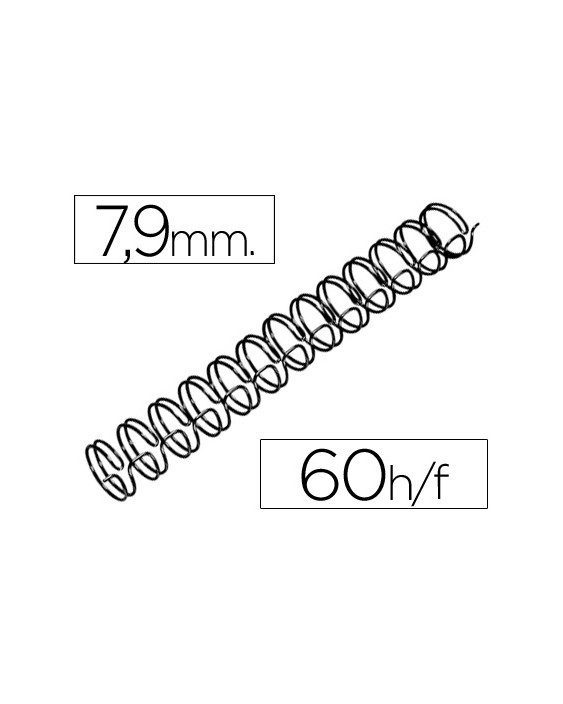 Espiral wire 3:1 7,9 mm n.5 negro capacidad 60 hojas caja de 100 unidades