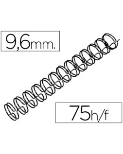 Espiral wire 3:1 9,6 mm n.6 negro capacidad 75 hojas caja de 100 unidades