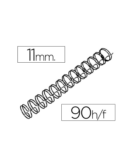 Espiral wire 3:1 11 mm n.7 negro capacidad 90 hojas caja de 100 unidades