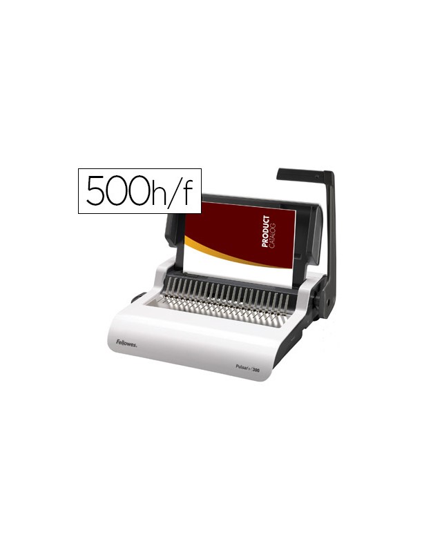 Encuadernadora manual para canutillo fellowes pulsar+300 perfora 20 hojas tamaño din a4encuaderna hasta 300 hojas