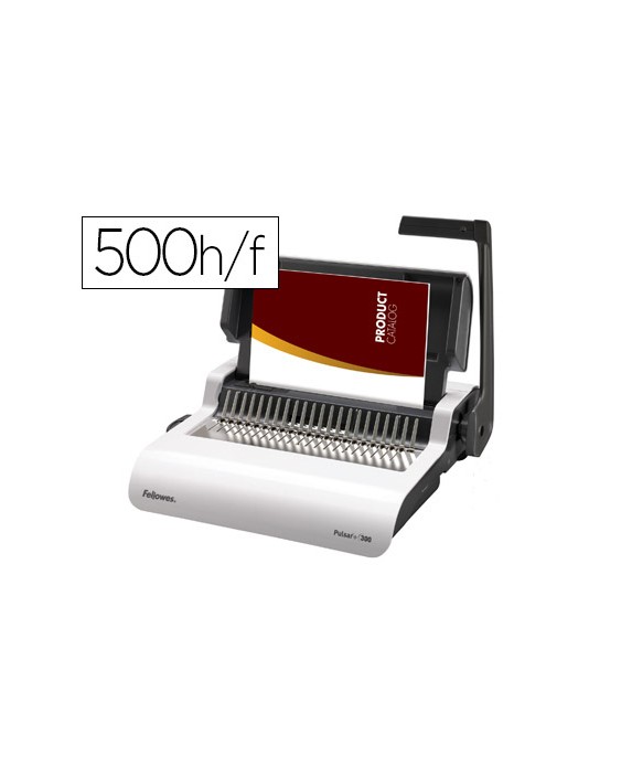 Encuadernadora manual para canutillo fellowes pulsar+300 perfora 20 hojas tamaño din a4encuaderna hasta 300 hojas