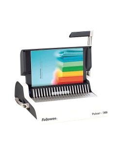 Encuadernadora manual para canutillo fellowes pulsar+300 perfora 20 hojas tamaño din a4encuaderna hasta 300 hojas