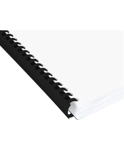 Canutillo q-connect redondo 25 mm plastico negro capacidad 225 hojas caja de 50 unidades
