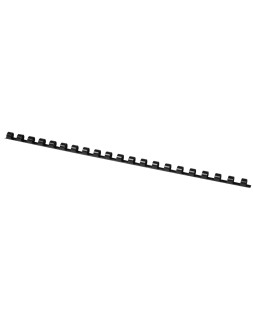 Canutillo q-connect redondo 8 mm plastico negro capacidad 40 hojas caja de 100 unidades