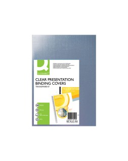 Tapa de encuadernacion q-connect pvc din a4 incolora 150 mc paquete de 100 unidades