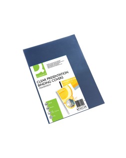 Tapa de encuadernacion q-connect pvc din a4 incolora 150 mc paquete de 100 unidades