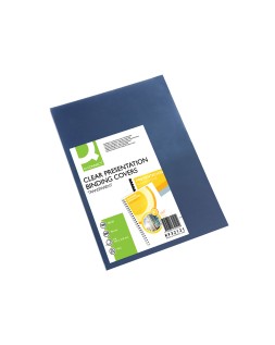 Tapa de encuadernacion q-connect pvc din a4 incolora 200 mc paquete de 100 unidades