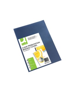 Tapa de encuadernacion q-connect pvc din a4 incolora 250 mc paquete de 100 unidades
