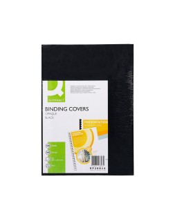 Tapa de encuadernacion q-connect pvc din a4 opaca negra 180 micras caja de 100 unidades