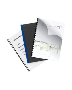 Tapa de encuadernacion q-connect pvc din a4 opaca negra 180 micras caja de 100 unidades
