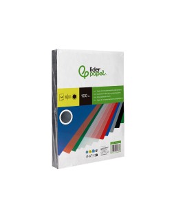 Tapa encuadernacion liderpapel polipropileno a4 0.5mm negro opaco paquete de 100 unidades