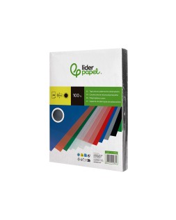 Tapa encuadernacion liderpapel polipropileno a4 0.5mm negro opaco paquete de 100 unidades
