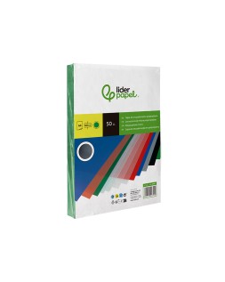 Tapa encuadernacion liderpapel polipropileno a4 0.8mm verde opaco paquete de 50 unidades