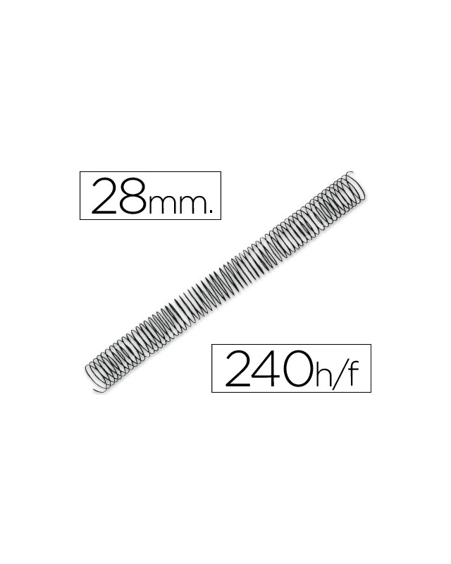 Espiral metalico q-connect 64 5:1 28mm 1,2mm caja de 50 unidades