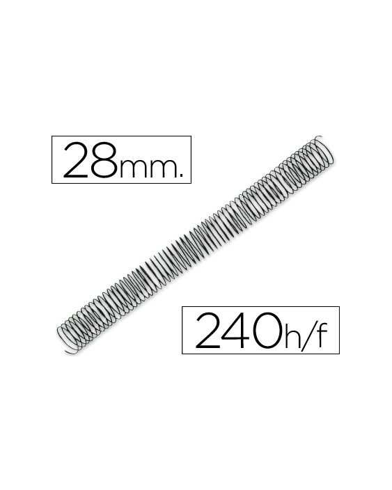 Espiral metalico q-connect 64 5:1 28mm 1,2mm caja de 50 unidades