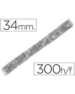 Espiral metalico q-connect 64 5:1 34mm 1,2mm caja de 25 unidades
