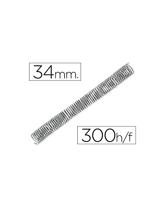 Espiral metalico q-connect 64 5:1 34mm 1,2mm caja de 25 unidades