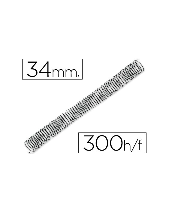Espiral metalico q-connect 64 5:1 34mm 1,2mm caja de 25 unidades