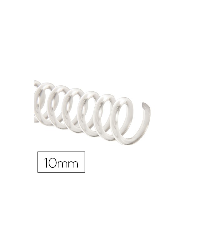 Espiral plastico q-connect transparente 32 5:1 10mm 1,8mm caja de 100 unidades
