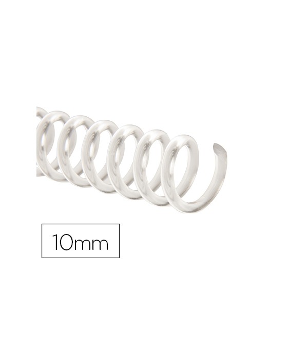 Espiral plastico q-connect transparente 32 5:1 10mm 1,8mm caja de 100 unidades