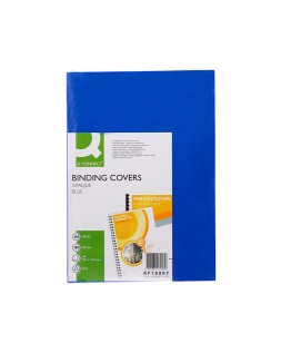 Tapa de encuadernacion q-connect pvc din a4 opaca azul 180 micras caja de 100 unidades