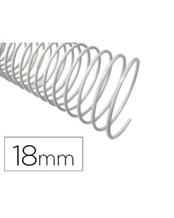 Espiral metalico q-connect blanco 64 5:1 18mm 1,2mm caja de 100 unidades