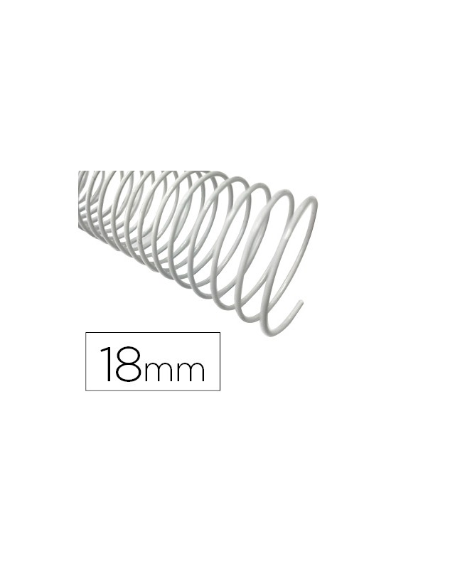 Espiral metalico q-connect blanco 64 5:1 18mm 1,2mm caja de 100 unidades