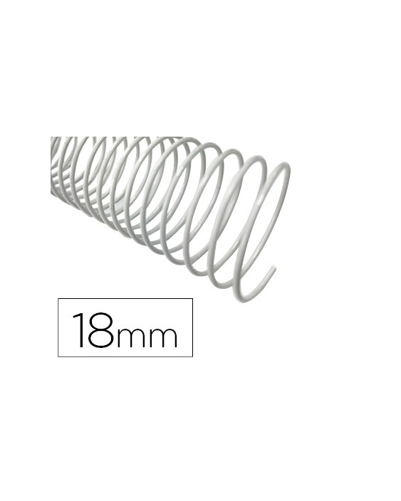 Espiral metalico q-connect blanco 64 5:1 18mm 1,2mm caja de 100 unidades