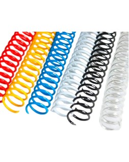 Espiral plastico yosan paso 64 nº10 colores surtidos caja de 100 unidades