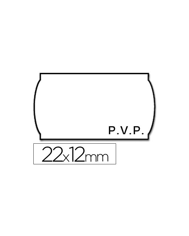 Etiquetas meto onduladas 22x12 mm pvp blanca adh.2 rollo 1500 etiquetas