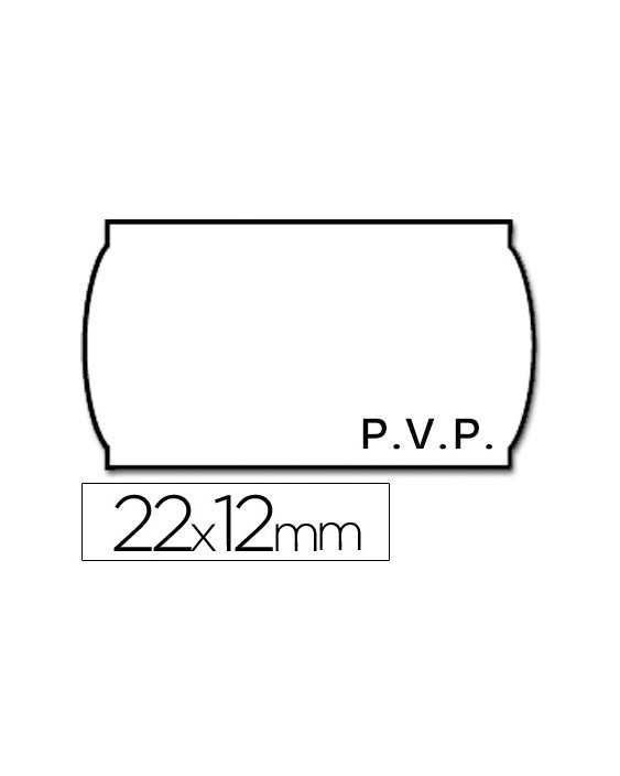 Etiquetas meto onduladas 22x12 mm pvp blanca adh.2 rollo 1500 etiquetas