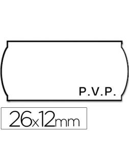 Etiquetas meto onduladas 26x12 mm pvp blanca adh.2 rollo 1500 etiquetas troqueladas