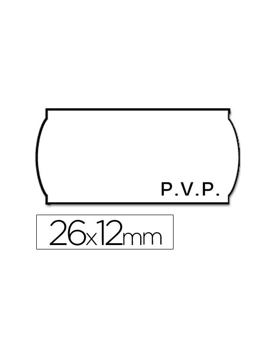 Etiquetas meto onduladas 26x12 mm pvp blanca adh.2 rollo 1500 etiquetas troqueladas
