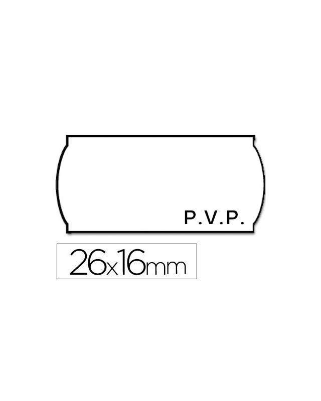Etiquetas meto onduladas 26x16 mm pvp blanca adh 2 rollo 1200 etiquetas troqueladas