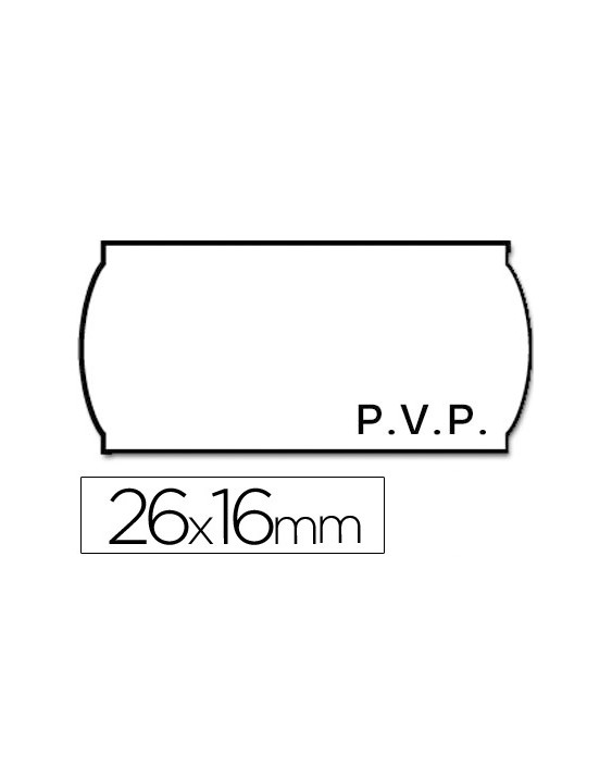Etiquetas meto onduladas 26x16 mm pvp blanca adh 2 rollo 1200 etiquetas troqueladas