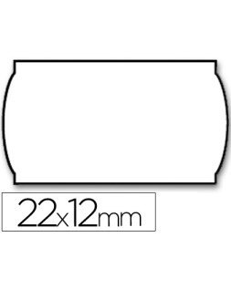 Etiquetas meto onduladas 22x12 mm lisa removible blanca rollo 1500 etiquetas