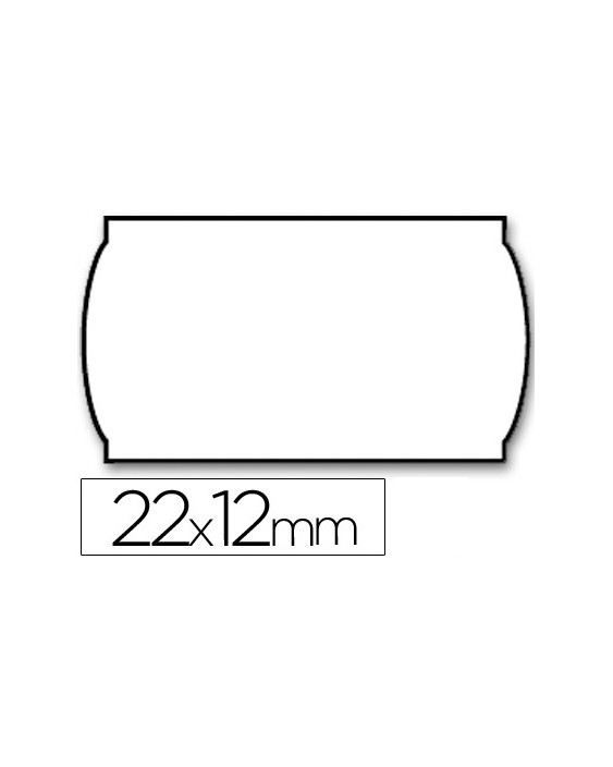 Etiquetas meto onduladas 22x12 mm lisa removible blanca rollo 1500 etiquetas