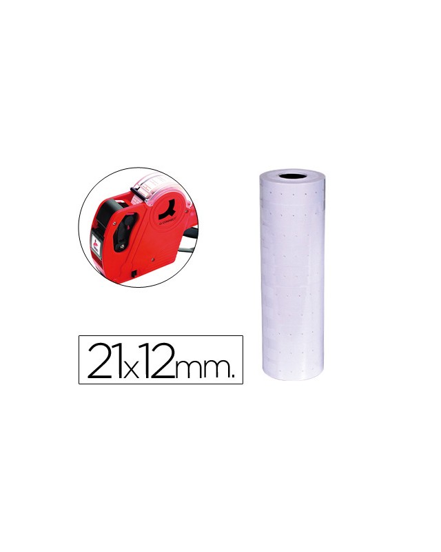 Etiquetas q-connect blanca 21x12 mm lisa rollo 1000 etiquetas para etiquetadora connect kf00712