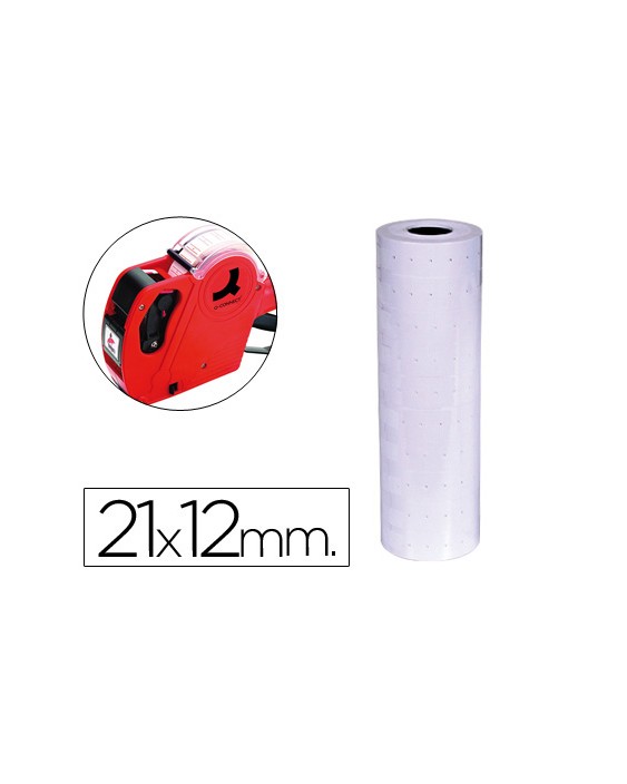 Etiquetas q-connect blanca 21x12 mm lisa rollo 1000 etiquetas para etiquetadora connect kf00712