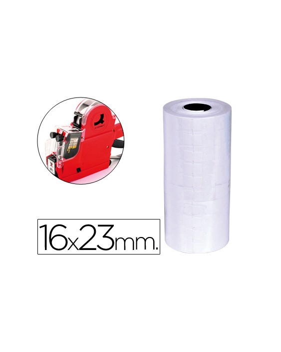 Etiquetas q-connect blanca 16x23 mm lisa rollo 700 etiquetas para etiquetadora q-connect kf00711