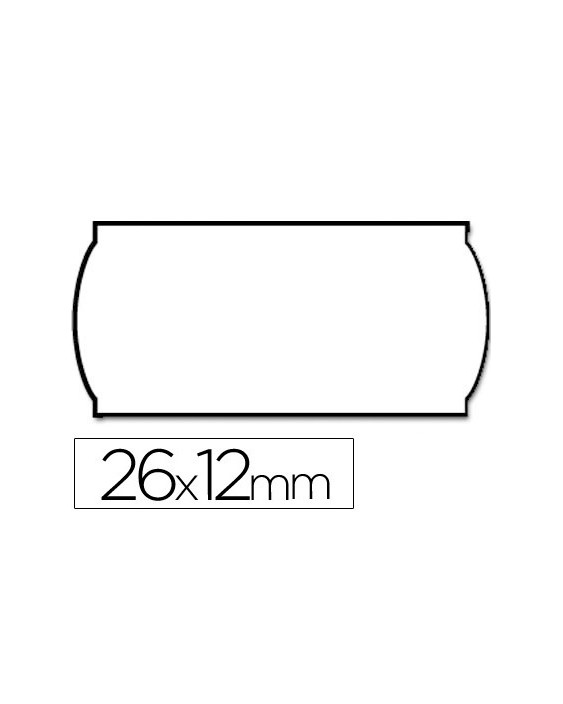 Etiquetas meto onduladas 26x12 mm blanca adh.1 removible rollo de 1500 etiquetas troqueladas para etiquetadora tovel